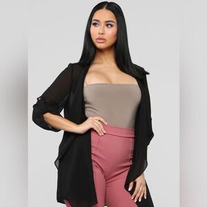 Fashion Nova Sheer Open Front Cardigan